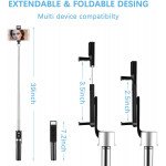 Wholesale LED Light Slim Wireless Bluetooth Remote Extendable Selfie Stick with Tripod Stand (Black)